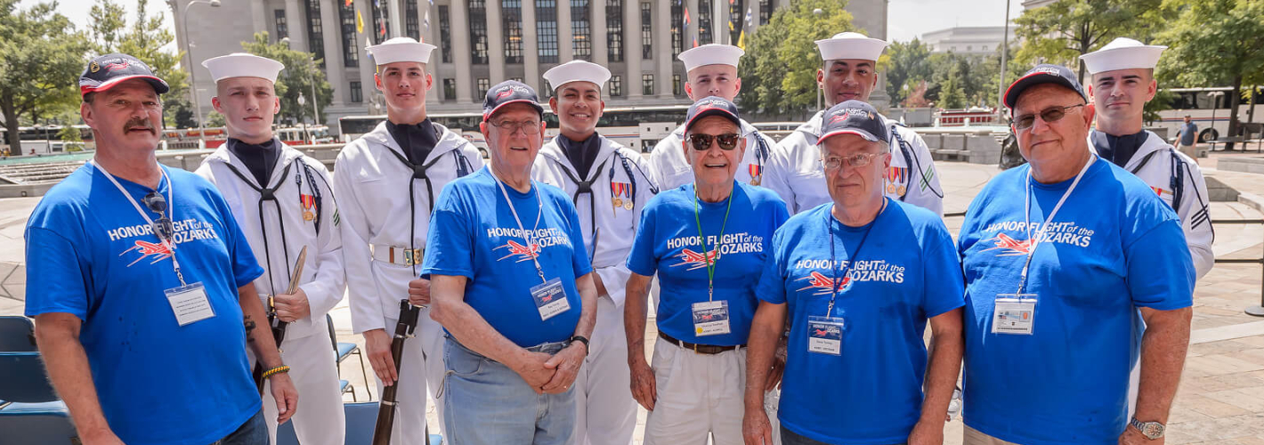 Honor Flight Veteran at the Vietnam Memorial